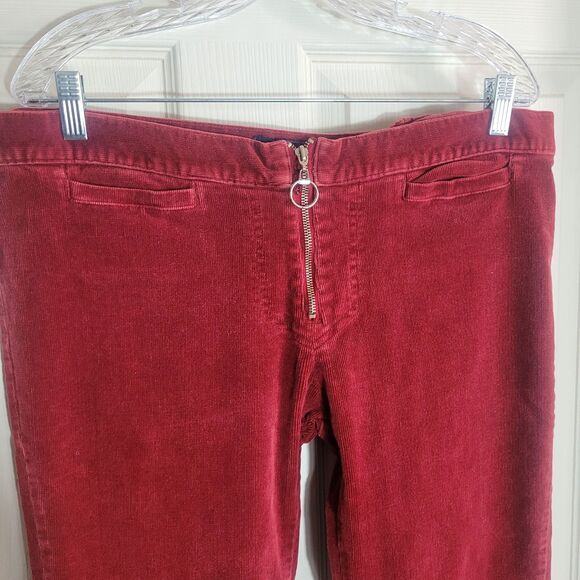 Maryk & Co Vintage Low Rise Corduroy Flare Pants Women 34 X 30 Red Retro Holiday - Picture 3 of 10